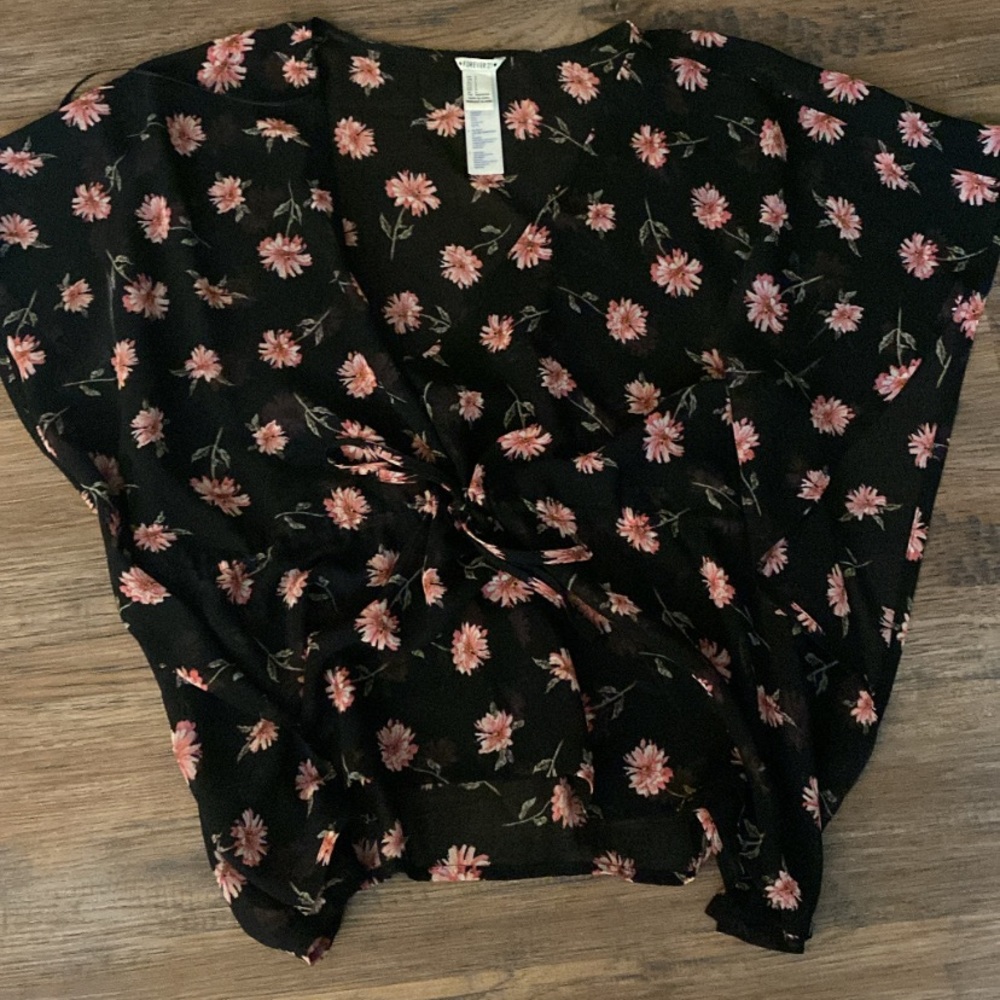 Sheer floral blouse